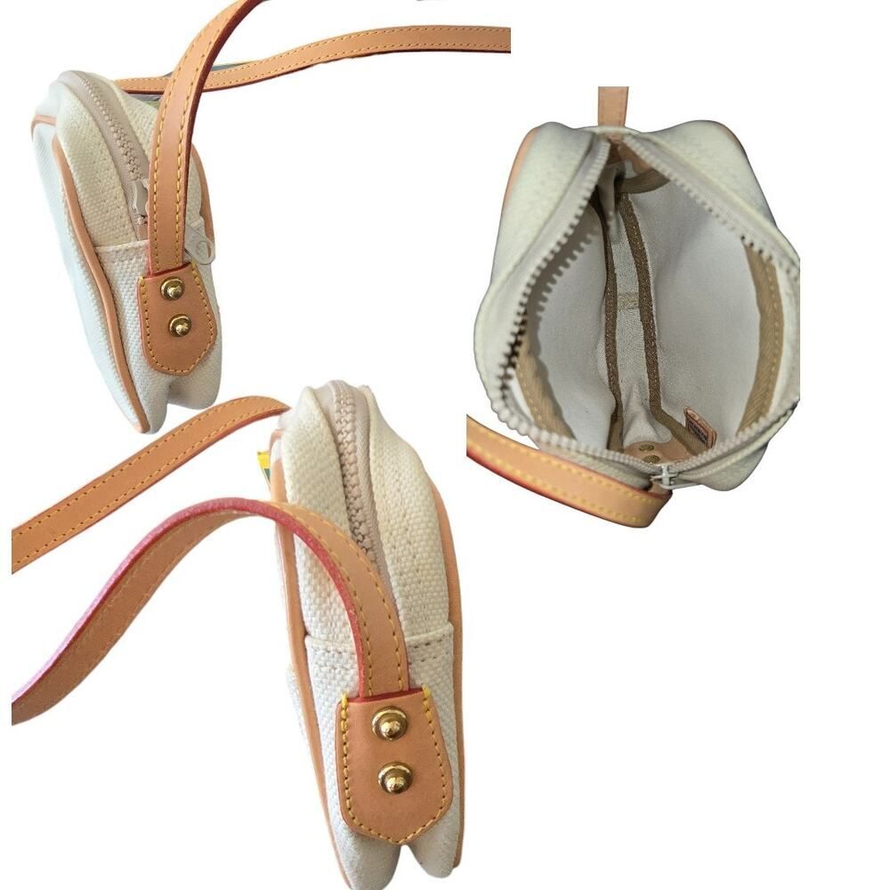 Dooney Bourke Canvas Crossbody Bag Small Leather Trim Zip Purse - Picture 5 of 8